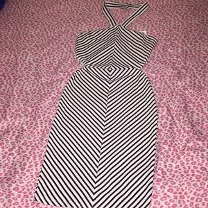 Black and white striped Dress